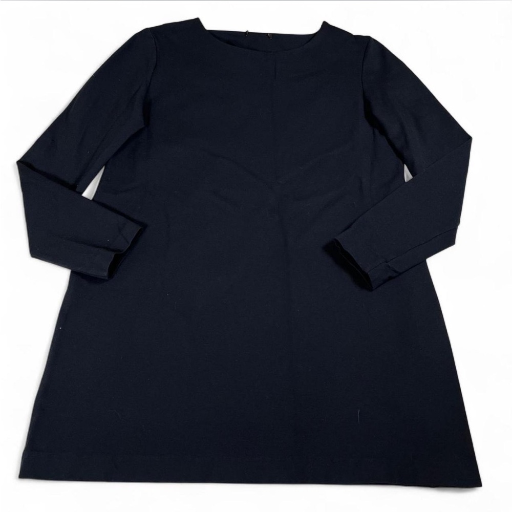 COS Women’s Black Minimalist Mini Tunic Dress Long Sleeve Stretch Comfort Size M